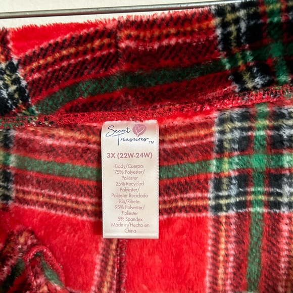 NWT Secret Treasures women’s size 3x soft fleece plaid pajama pants - Picture 4 of 5